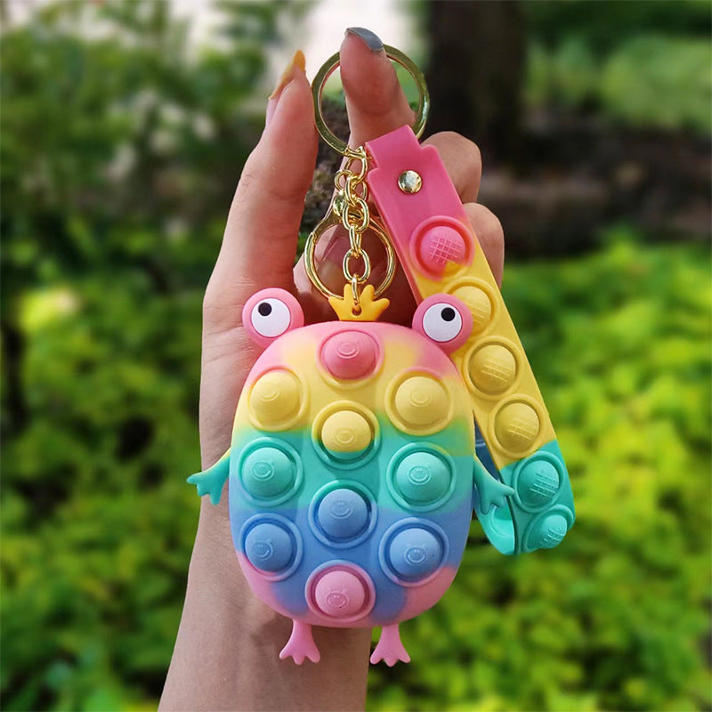 Wholesale PVC Fun Frog Squeeze Ball Keychain